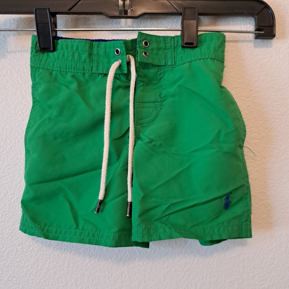 Polo Ralph Lauren Kids‎ Green Swim Trunks Board Shorts Pony Logo 2T